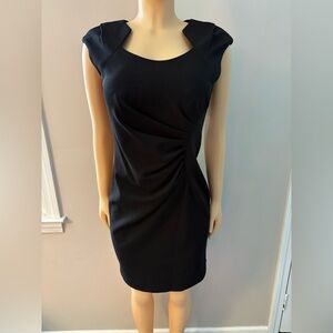 Calvin Klein Black Mini Dress 6 Stretch Sheath Business #23
